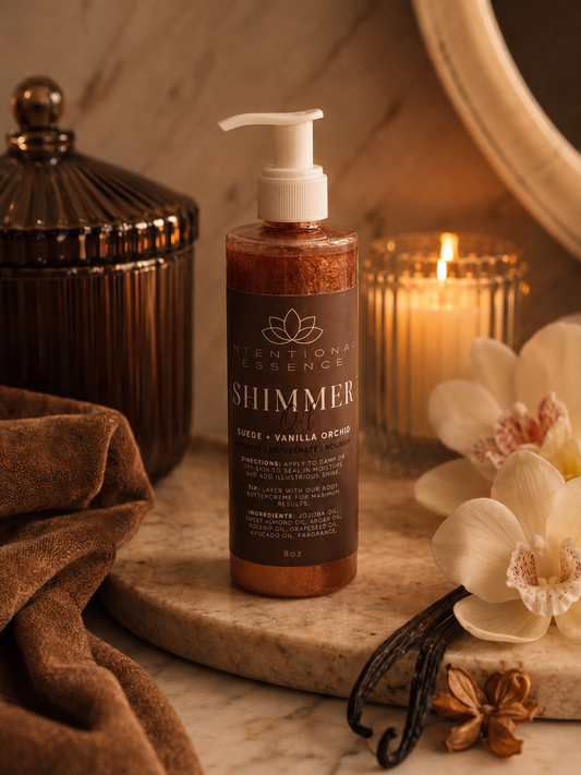 Luxury – Suede + Vanilla Orchid Shimmer Body Oil